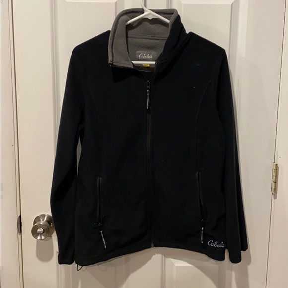 Cabelas Small Black Full Zip Fleece - Picture 1 of 11
